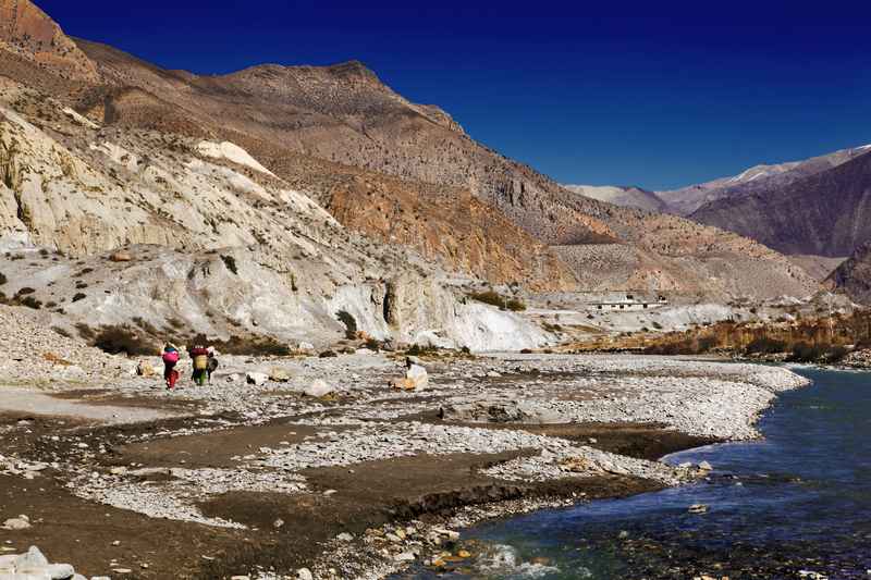 Lo-Manthang Mustang region trekking trail in Nepal