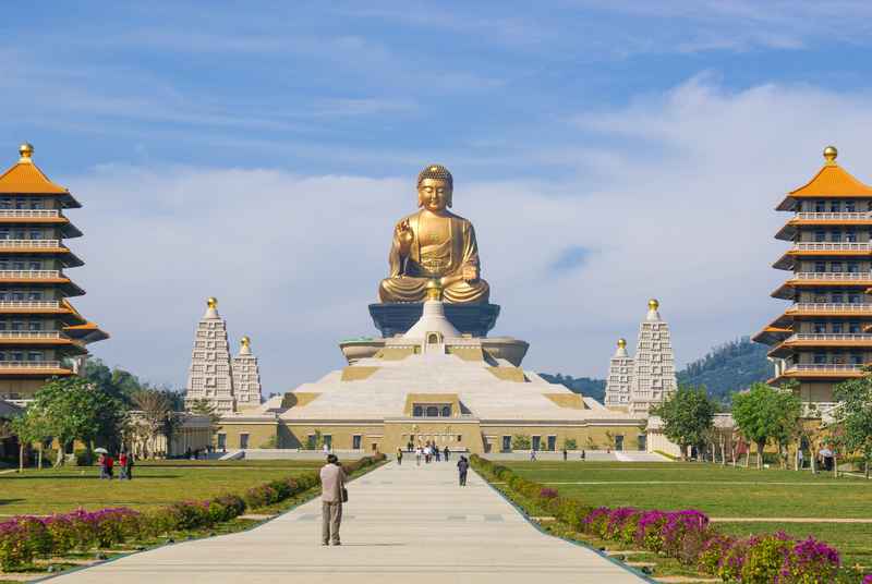 Fo Guang Shan monastery with giant Buddha statue in Kaohsiung Taiwan