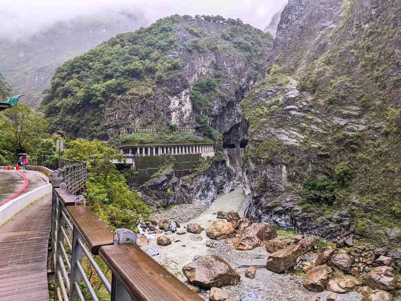 Taroko Gorge marble cliffs and river in Taiwan